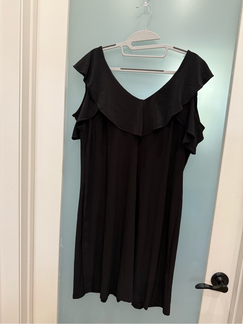 MSK Black One-Shoulder Ruffle Dress